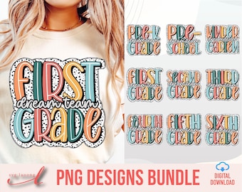 Dalmatian Teacher Png Bundle: Grade Dream Team, First Day of School (Digital Download