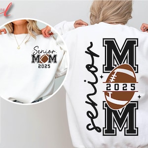 Koszulka Senior Football Mom 2025 SVG: Projekt koszulki Mom Life (pobranie cyfrowe)