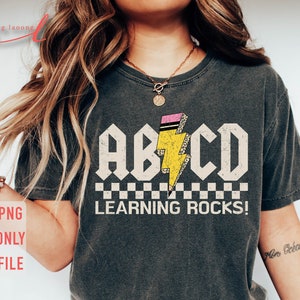 ABCD Learning Rocks Png, Teacher Rocks Png, Teach Love Inspire, Retro ...
