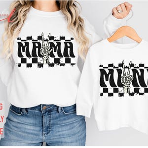 Halloween Mama und Mini Skelett Hand Png (Digital Download)