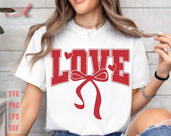 Love Coquette Bow SVG: Valentine's Day Design (Digital Download)