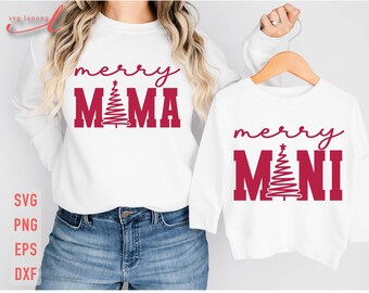 Mini Natal da Merry Mama SVG: Design de moletom "Mamãe e Eu" (Download Digital)