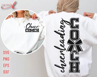 Cheer Coach SVG: Cheerleading Design, Shirt, Megaphone (Digital Files)