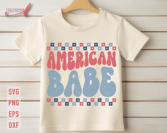 American Babe SVG: Retro 4th of July Design (Digital Download)