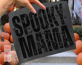 Retro Halloween Mama PNG: Spooky Mom Shirt Design (Digital Download)