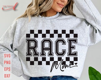 Race Mom SVG: Checkered Racing Design (Digital Download)