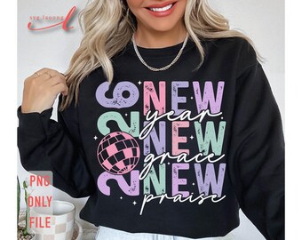 New Year 2026 Crew PNG: Grace & Praise Design (Digital Download)