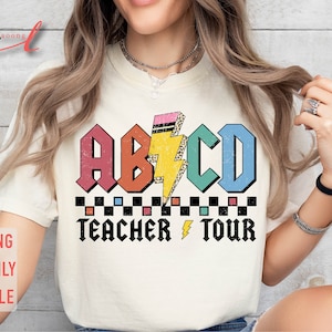 ABCD Teacher Tour Png, Retro Teacher Tour, End of Year Png, Last Day Of School Png, Teacher Summer Png, We Out Teachers, ACBD Teacher Shirt