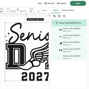 Senior Track Dad 2027 SVG, Sports Dad Shirt Design (Digital Download) image 4