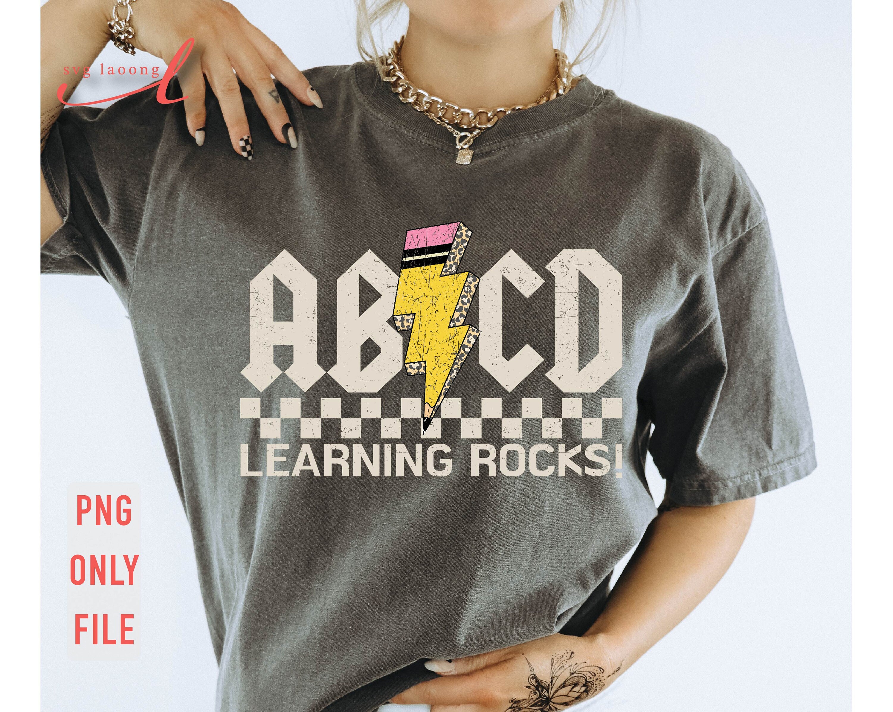 ABCD Learning Rocks Png, Teacher Rocks Png, Teach Love Inspire, Retro ...