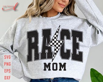 Race Mom SVG: Checkered Racing Design (Digital Download)