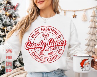 Olde Fashioned Candy Canes SVG: Kringle Candy Co. Weihnachtsdesign (Digitaler Download)