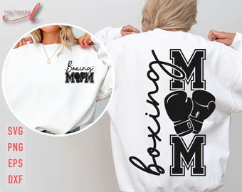 SVG de mamá boxeadora: Diseño de camiseta de mamá deportista (descarga digital)