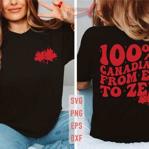 Pu&ograve; includere: Maglietta nera con un design a foglia d'acero rossa sul davanti e il testo "100% CANADESE DA EH A ZED" sul retro.