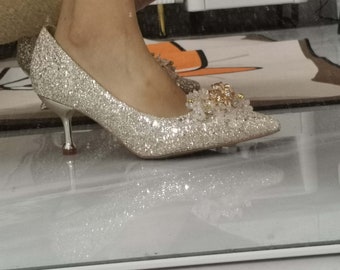 crystal high heels