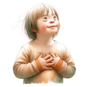 Courage et amour – Cartes postales pour le syndrome de Down Cadeau Trisomie 21