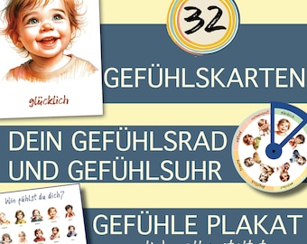 Large Set Bundle Emotion Cards Emotion Poster Emotion Clock Emotion Wheel ALL TOGETHER Emotions Poster