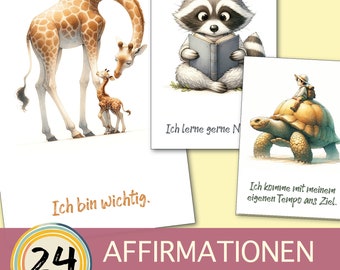 Coffret de cartes d'affirmation SÉCURITÉ ET AIMÉ | Développement mental | Pleine conscience | Encouragement à l'amour-propre et à la confiance en soi pour les enfants