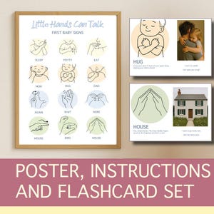 Baby Signs Poster Baby Sign Language Flashcards (Printable PDF, Digital Download – 12 Essential Signs)