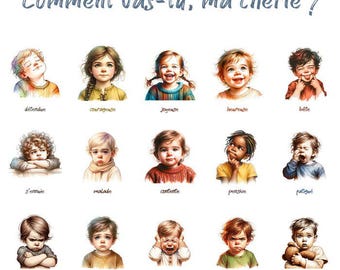 Affiche des émotions en français