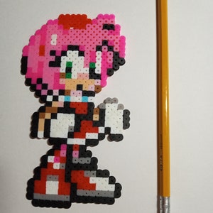 Amy the Hedgehog XL Perler bead pendant, necklace options