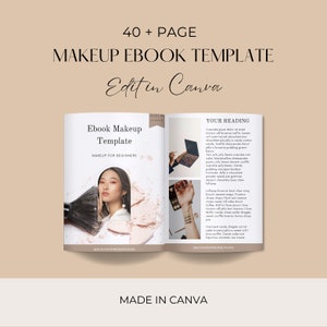 Editable Ebook Makeup Manual | Ebook Business | Makeup Artists Student Guide | Edit in Canva | Boss Influencer | Bridal Makeup Template