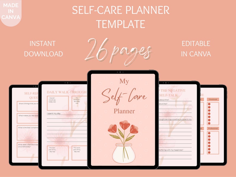 Self Care Planner Mood Tracker Digital Products Digital Planner App Self Care Planner Mood Tracker Digital Products Digital Planner App