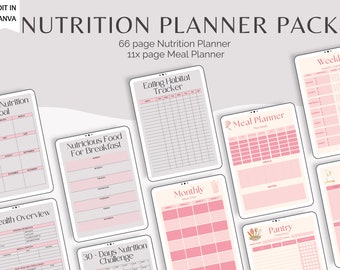 Nutrition Planner Bundle: Daily Meal Planner, Notion Template (Digital)