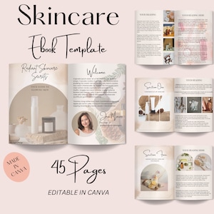 Skincare ebook template | Lead Magnet | Workbook Template | Beauty Product Ebook | Organic Skincare Ebook Template | Course Creator