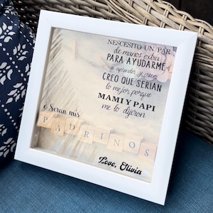 Padrinos Proposal Shadow Box | Proposal Shadow Box | Godmother and Godfather Proposal | Neutral Proposal Box