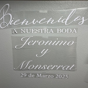 Bienvenidos a Nuestra Boda Decal | Sticker Only| Frame decal | Acrylic Decal | Wedding