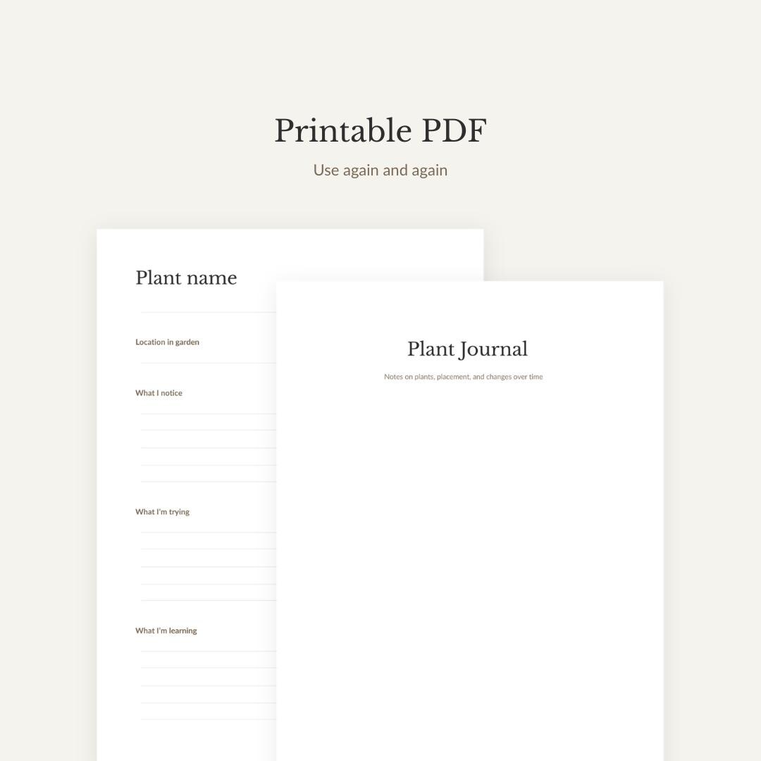 Plant Journal Printable, Garden Plant Tracker, Gardening Log Book ...