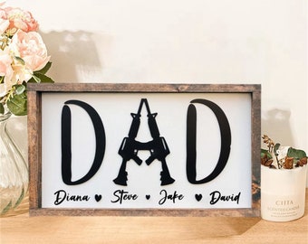 Papa Geschenke von Tochter, personalisiertes Geschenk für Papa, individuelles Papa Geschenk, individuelles Papa Schild, Papa Holzschild, Papa Holzschild mit Kindernamen