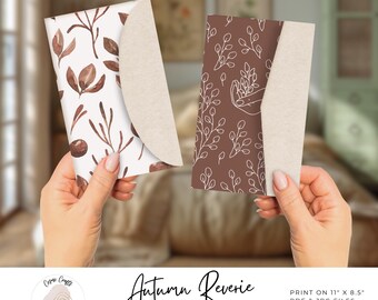 Minimalist Autumn Folio Kit, 19 Piece Fall Junk Journal Set, Pockets, Tags & Folios, Printable Fall Ephemera Kit for Journals