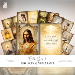 Faith Based Junk Journal Printables, Vintage Scrapbook Pages, Digital Prayer Journal, , Religious Christian Ephemera, Scrapbooking Crafts FB