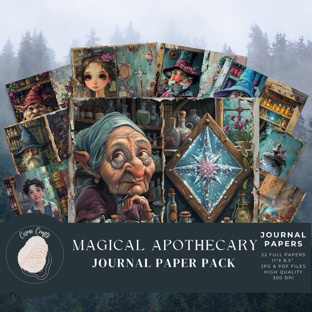 Magical Apothecary Junk Journal Papers, Whimsical Journal Pages ...