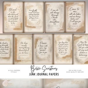 Scripture Junk Journal Pages: Watercolor Bible Verse Snippets (PDF Downloadable File)