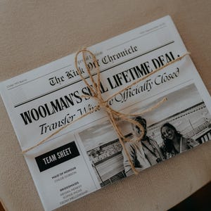 Personalised Wedding Newspaper | Custom Wedding Programme | Order of Service | Wedding Day Keepsake