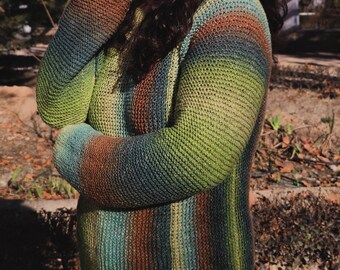 &quot;Earth&quot; sweater jumper hand-knitted with organic hemp and cotton