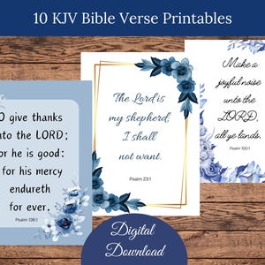 10 KJV bijbelvers psalmen bloemen afdrukbare muurkunst - digitale download