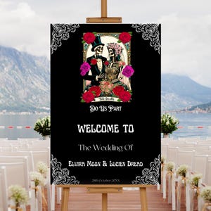 Editable Tarot Card Wedding Welcome Sign Template, Printable Till Death Do Us Part Wedding Welcome Poster, Halloween Dark Gothic Wedding