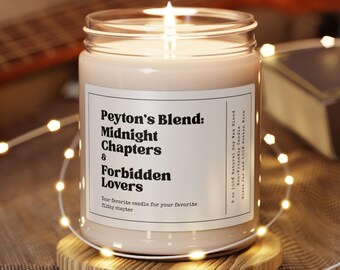 Personalized Soy Scented Candle Blend: Midnight Chapters and Forbidden Lovers, Custom Candle Gift for Smut Lovers, Dark Romance, Book Lovers