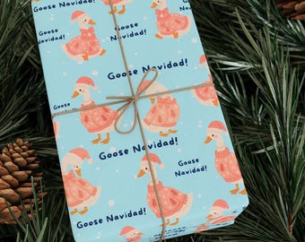Personalized Funny Message Christmas Silly Goose Wrapping Paper, Custom Coquette Gosse Christmas Gift Wrap, Cute Silly Goose, Goose Navidad