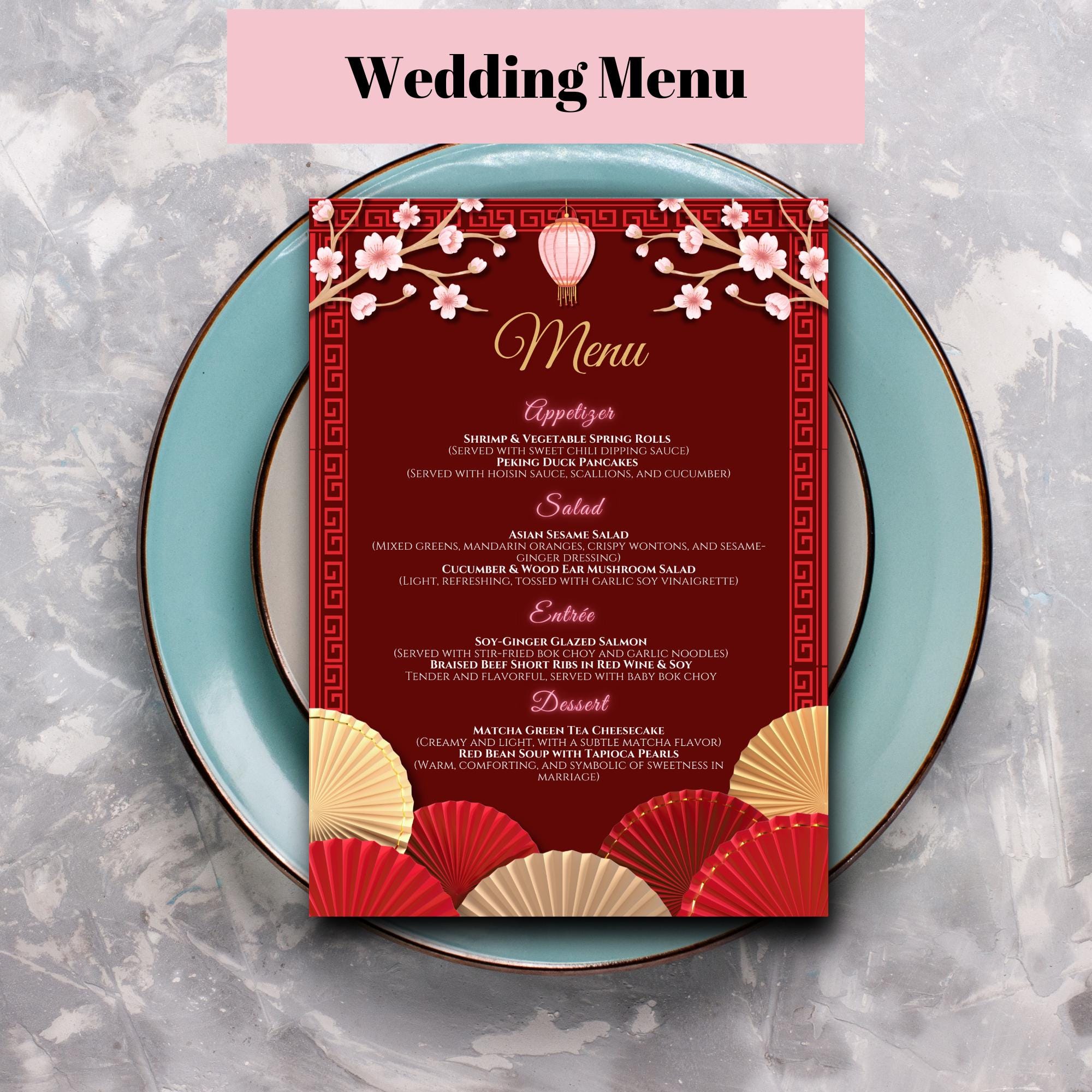 Vietnamese Wedding Menu - Etsy, image size:2000x2000