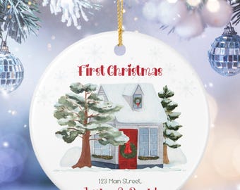 Personalized Our New Home Christmas Ornament, Custom First Christmas New Home Ornament, House Address Ornament, Our Our First Home Keepsake