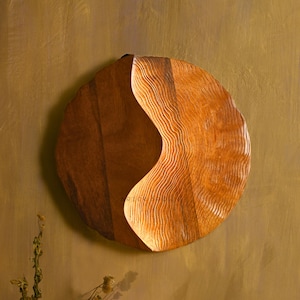 Lampada da Parete LED in Legno | Applique Moderna per Soggiorno Camera da Letto & Corridoio | Arredamento | Luna Brick Brown
