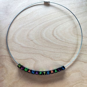 Daft Punk inspired metal beaded Human After All necklace