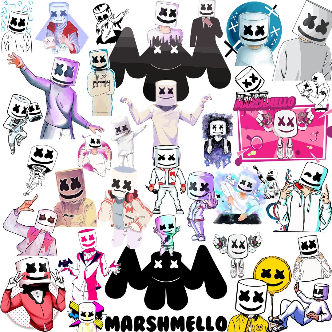 Marshmallow Svg Bundle, Dj Marshmello Svg for Cricut, Marshmallow Png ...