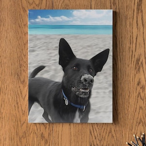 Custom Pet Portrait Painting Canvas, Digital Portrait Art, Portrait Artwork Design, Digital Oil painting