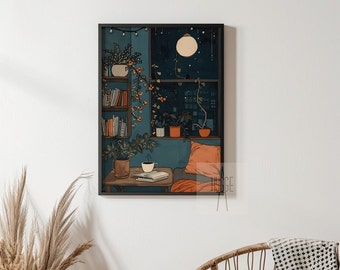 Hygge Bedroom Print | Hygge Wall Art | Hygge Wall Decor | Hygge Poster | Living Room Decor | Digital Print